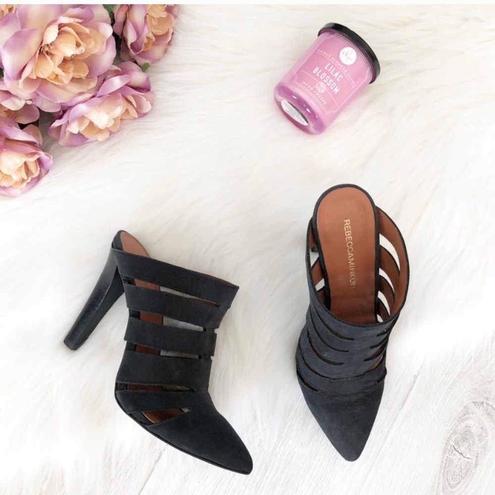 Rebecca Minkoff Dasa Nubuck Black Leather Heels